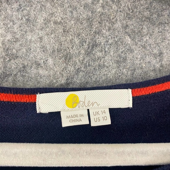 Boden Sweater Dress 10 Navy Blue Esmeralda Waist Tie Retro A-Line Mini - Picture 9 of 11